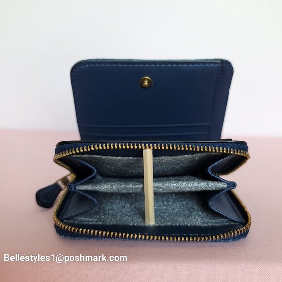 COACH Billfold Small Wallet in Denim -Deep Blue color ⭐ - Picture 15 of 16